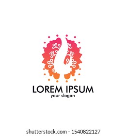 fire and brain logo icon for mental health care center