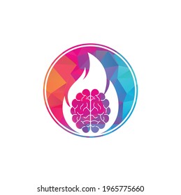 Fire brain vector logo design.