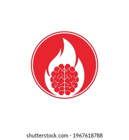 Fire brain vector logo design.
