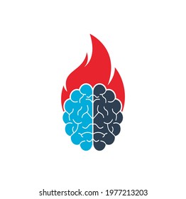 Fire brain vector logo design.