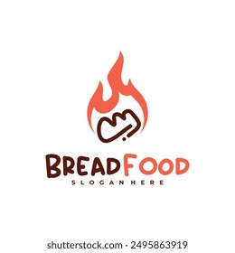 Fire bread logo vector template, Creative hot bread logo design concepts