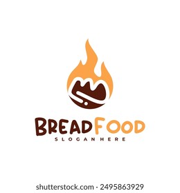 Fire bread logo vector template, Creative hot bread logo design concepts