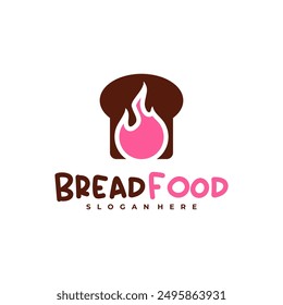 Fire bread logo vector template, Creative hot bread logo design concepts