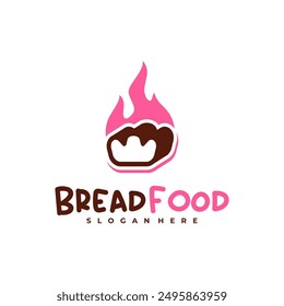 Fire bread logo vector template, Creative hot bread logo design concepts