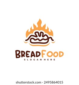 Fire bread logo vector template, Creative hot bread logo design concepts