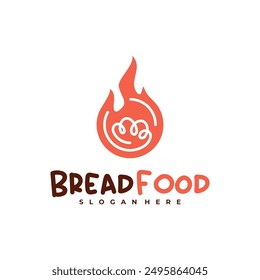 Fire bread logo vector template, Creative hot bread logo design concepts