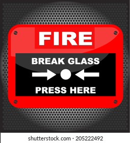 fire, break glass, vector