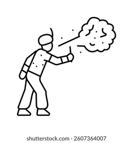 fire breather carnival vintage show line icon vector. fire breather carnival vintage show sign. isolated contour symbol black illustration