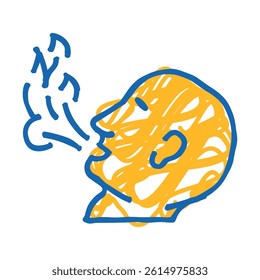 fire breather carnival vintage show doodle icon sketch vector. fire breather carnival vintage show sign. isolated symbol illustration