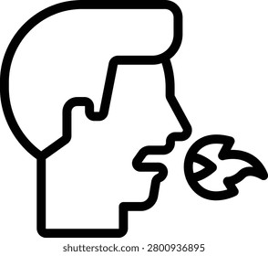 Fire Breather Line Icon and Vector