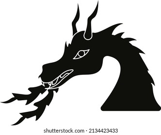 Fire Breathing Black Dragon Icon Stock Vector (Royalty Free) 2134423433 ...