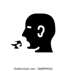fire breathing man glyph icon vector. fire breathing man sign. isolated contour symbol black illustration