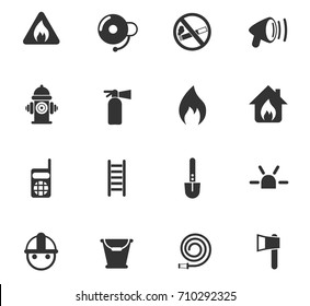 fire brigade icon set