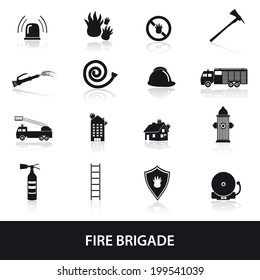fire brigade icons set eps10