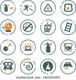 Fire brigade icons set for web sites and user interface
