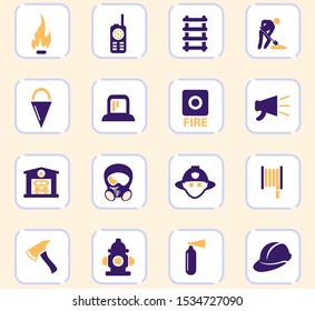 Fire brigade icons set for web sites and user interface