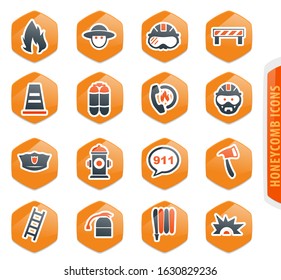 Fire brigade icons set for web sites and user interface