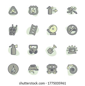 Fire brigade icons set for web sites and user interface