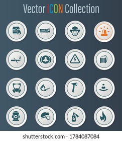Fire brigade icons set for web sites and user interface