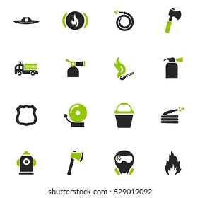 Fire brigade icons set for web sites and user interface