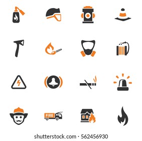 Fire brigade icons set for web sites and user interface