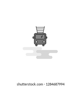 Fire brigade truck  Web Icon. Flat Line Filled Gray Icon Vector