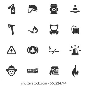 fire brigade vector icons for user interface design