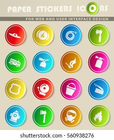 fire brigade vector icons for user interface design