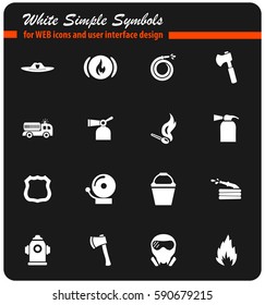 fire brigade vector icons for user interface design