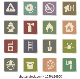 fire brigade vector icons for web and user interface design