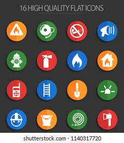 fire brigade vector icons for web and user interface design