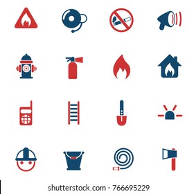 fire brigade vector icons for web and user interface design