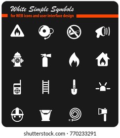 fire brigade vector icons for web and user interface design