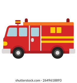 Fire Brigade Vehicle Vector Design.