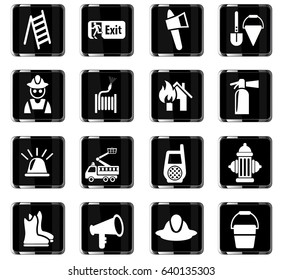 fire brigade web icons for user interface design