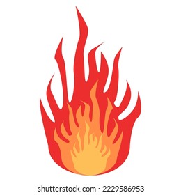 Feuer. Helle Brennelemente. Farbige Vektorgrafik auf weißem Hintergrund.