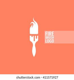 Fire brush vector symbol icon or logo. 