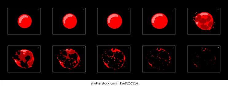 fire bubble explosion animation effect. fire bubble sprite sheet animation for game development, motion graphic or mobile games.