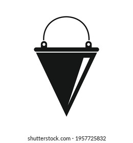 fire bucket black simple icon. Vector fire bucket black simple icon   isolated on white background for web, game, app and advertising