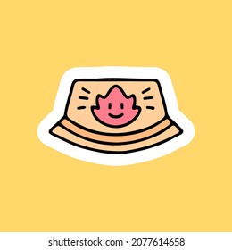 Fire bucket hat illustration. Vector graphics for t-shirt prints and other uses.