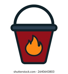 Fire bucket for heat warning