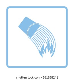 Fire bucket icon. Blue frame design. Vector illustration.