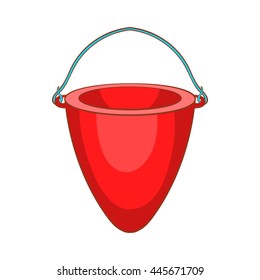 Fire bucket icon in cartoon style isolated on white background. Equipment symbol