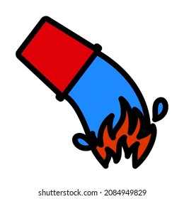 Fire Bucket Icon. Editable Bold Outline With Color Fill Design. Vector Illustration.
