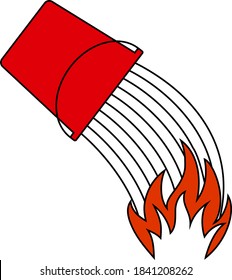 Fire Bucket Icon. Editable Outline With Color Fill Design. Vector Illustration.