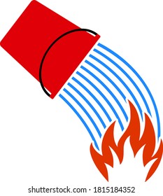 Icono del cubo de fuego. Diseño de color plano. Ilustración vectorial.