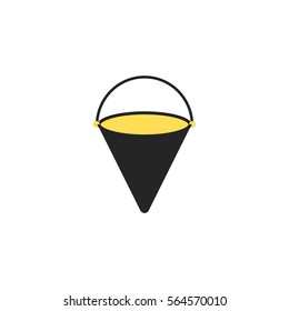 Fire bucket icon. Single silhouette fire equipment icon. Vector illustration. Flat style