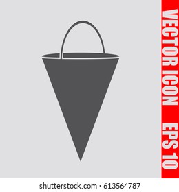 Fire bucket icon,sign,symbol isolated in flat style.Vector illustration.