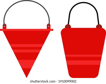 Fire bucket, illustration, vector on a white background.