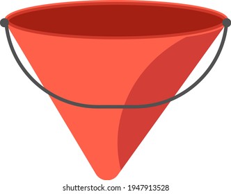 Fire bucket, illustration, vector on white background.